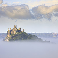 Buy canvas prints of St Michael's Mount in the mist by Andrew Ray