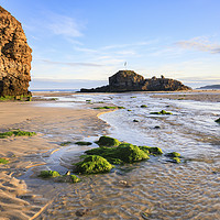 Buy canvas prints of Chapel Rock, arch and stream (Perranporth) by Andrew Ray