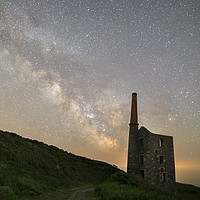 Buy canvas prints of Milky Way over Wheal Prosper (Rinsey) by Andrew Ray