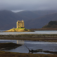 Buy canvas prints of Sunlight on Castle Stalker by Andrew Ray