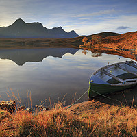 Buy canvas prints of Boat in morning light (Loch Hakel) by Andrew Ray