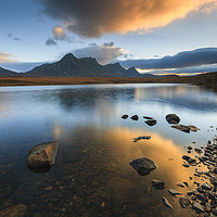 Buy canvas prints of Reflections of sunset (Loch Hakel) by Andrew Ray