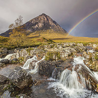 Buy canvas prints of Rainbow over Rannoch Moor by Andrew Ray