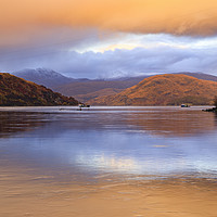 Buy canvas prints of Loch Etive at sunset by Andrew Ray