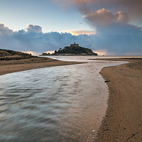 Buy canvas prints of River at Marazion (St michael's Mount) by Andrew Ray