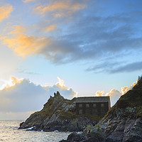 Buy canvas prints of The net loft at sunrise (Polperro) by Andrew Ray