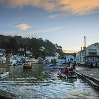 Buy canvas prints of Sunrise at high tide (Polperro) by Andrew Ray