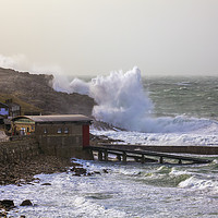 Buy canvas prints of Waves over Sennen Cove by Andrew Ray