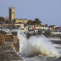 Buy canvas prints of Incoming Wave at Penzance  by Andrew Ray