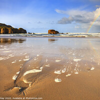 Buy canvas prints of Rainbow at Perranporth by Andrew Ray