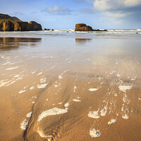 Buy canvas prints of Outgoing tide (Perranporth)   by Andrew Ray