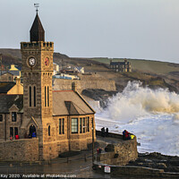 Buy canvas prints of High sea's at Porthleven by Andrew Ray