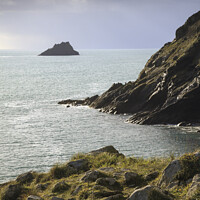 Buy canvas prints of Gull Rock from the Jacka (Portloe)  by Andrew Ray