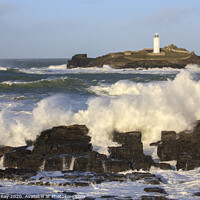 Buy canvas prints of Stormy sea at Godrevy by Andrew Ray