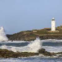 Buy canvas prints of Rough sea at Godrevy Lighthouse  by Andrew Ray