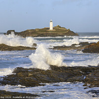 Buy canvas prints of Rough sea at Godrevy  by Andrew Ray