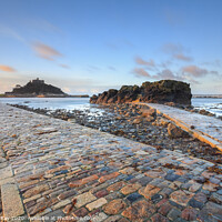 Buy canvas prints of Double Causeway at sunrise (St Michael's Mount) by Andrew Ray