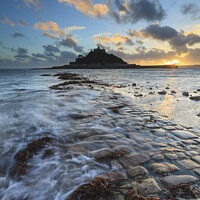 Buy canvas prints of Incoming tide (St Michael's Mount) by Andrew Ray