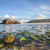 Buy canvas prints of Rocky shore at Perranporth by Andrew Ray