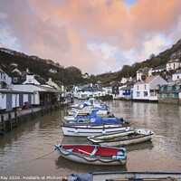 Buy canvas prints of Polperro Harbour at sunrise by Andrew Ray