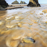 Buy canvas prints of Boulders in Holywell River by Andrew Ray