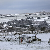 Buy canvas prints of Snow scene (Carn Brea) by Andrew Ray