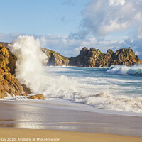 Buy canvas prints of The wave (Porthcurno) by Andrew Ray