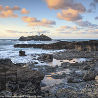 Buy canvas prints of Clouds over Godrevy Lighthouse by Andrew Ray