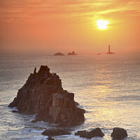 Buy canvas prints of Towards Longships Lighthouse (Land's End) by Andrew Ray