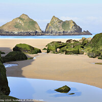 Buy canvas prints of Low tide at Holywell by Andrew Ray