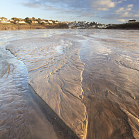 Buy canvas prints of Low tide at Polzeath by Andrew Ray