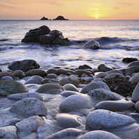 Buy canvas prints of Boulder strewn steam (Porth Nanven) by Andrew Ray