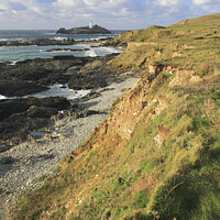 Buy canvas prints of Godrevy cliffs by Andrew Ray