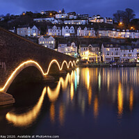 Buy canvas prints of Looe Bridge at twilight by Andrew Ray