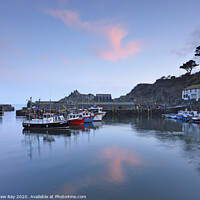 Buy canvas prints of Boats at sunset (Polperro) by Andrew Ray
