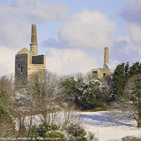 Buy canvas prints of Mine stacks in the snow by Andrew Ray