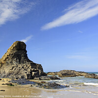 Buy canvas prints of Rocks at Porthcothan by Andrew Ray