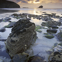 Buy canvas prints of   Portreath Sunset by Andrew Ray