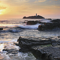 Buy canvas prints of Godrevy Island at sunset by Andrew Ray