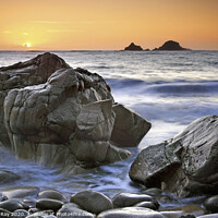 Buy canvas prints of Setting sun (Porth Nanven) by Andrew Ray