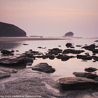 Buy canvas prints of Dusk at Portreath by Andrew Ray