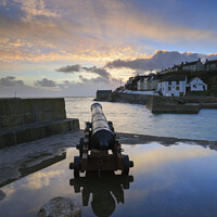 Buy canvas prints of Porthleven Canon at sunset by Andrew Ray