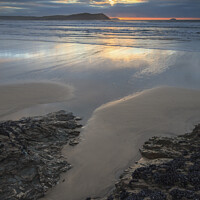 Buy canvas prints of Polzeath Beach at sunset by Andrew Ray