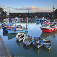 Buy canvas prints of Boats in the inner harbour (Mevagissey) by Andrew Ray