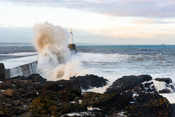 Stormy Seas at Aberdeen Picture Board by Howard Kennedy