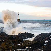 Buy canvas prints of Stormy Seas at Aberdeen by Howard Kennedy