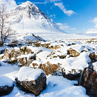 Buy canvas prints of Buachaille Etive Mor in snow by Howard Kennedy