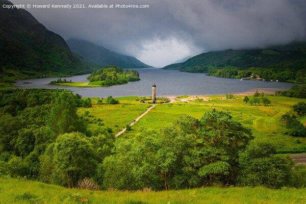 Glenfinnan Monument on a dreich day Picture Board by Howard Kennedy