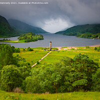 Buy canvas prints of Glenfinnan Monument on a dreich day by Howard Kennedy