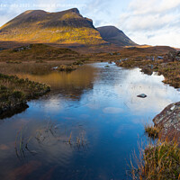 Buy canvas prints of Quinag refelcted in a small lochan by Howard Kennedy